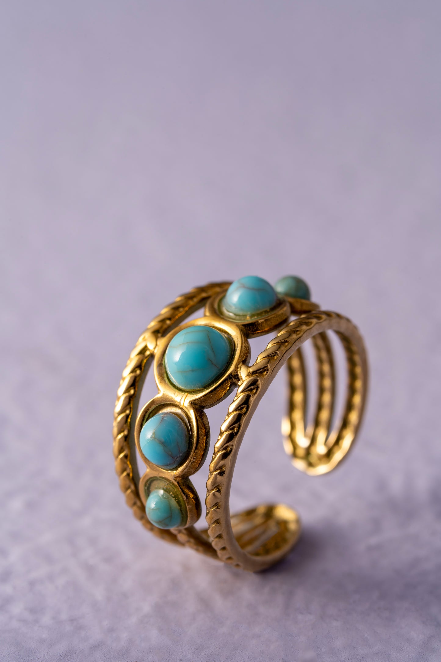 Ατσάλινο δαχτυλίδι με λευκές πέτρες